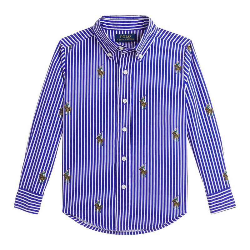 Polo Ralph Lauren Polo Bear Striped Cotton Shirt 3-7Y image number 0
